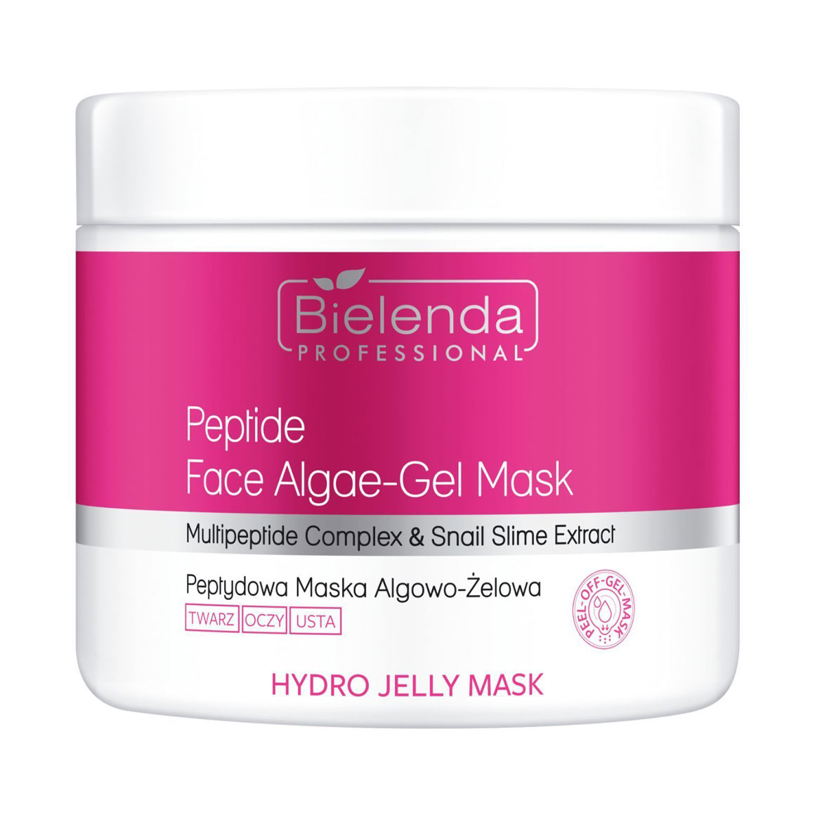 Водоростево-гелева маска для обличчя Bielenda Professional Hydro Jelly Mask Peptide Face Algae-Gel Mask з пептидами, 190 г